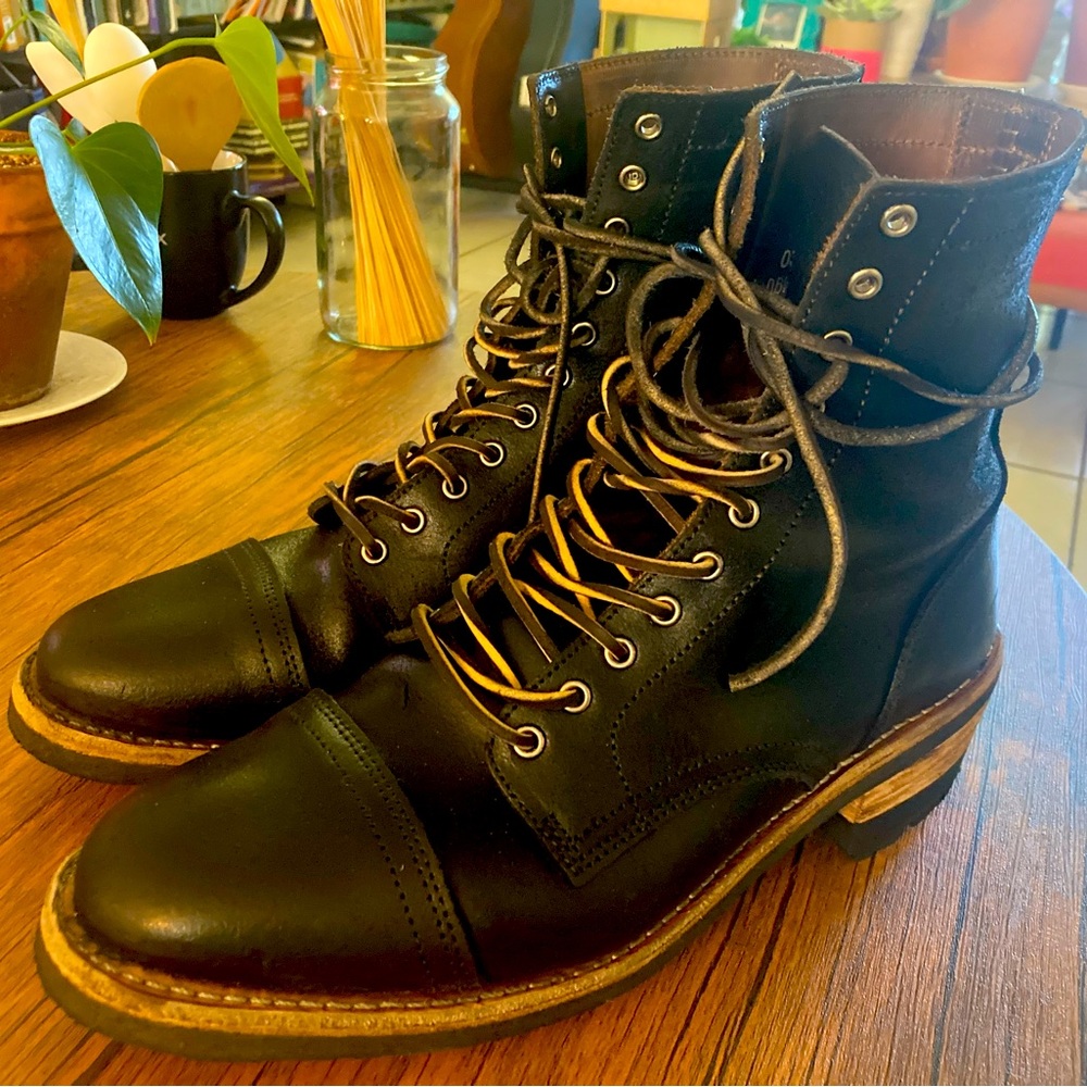 Thursday boots logger-lace-up-boot-waxed-black Size 11… 🥾🥾👻👻🖕🏻.